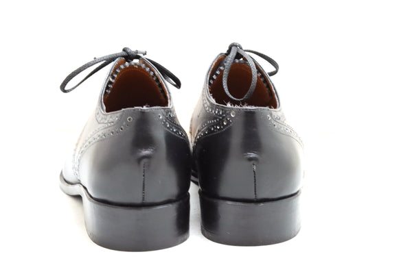 Derby shoe heel brogue | Black | Box calf
