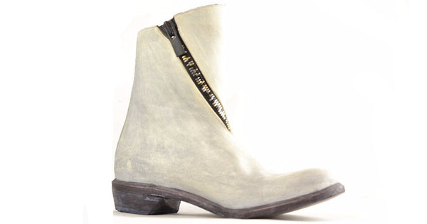 Spiral Zip Boot  |  Dirty white - A. McDonald Shoemaker 