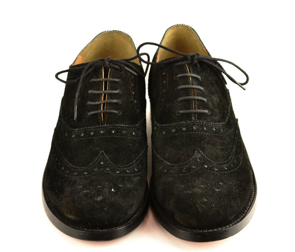 Wingtip oxford |  Black | Suede - A. McDonald Shoemaker 
