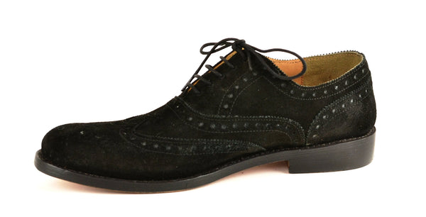 Wingtip oxford |  Black | Suede - A. McDonald Shoemaker 