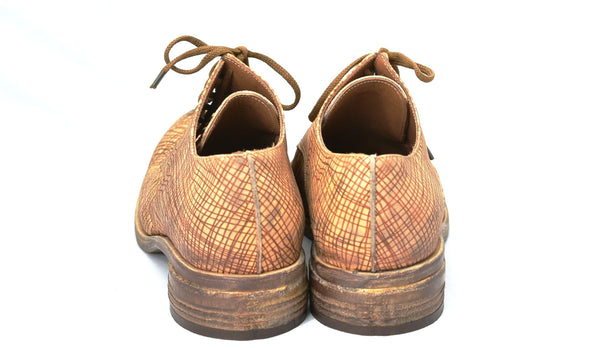 Asym Derby | engraved tan calf - A. McDonald Shoemaker 