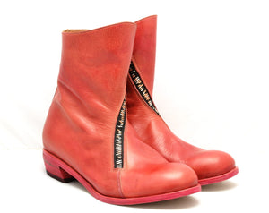 Spiral zip back boot | crimson cordovan - A. McDonald Shoemaker 