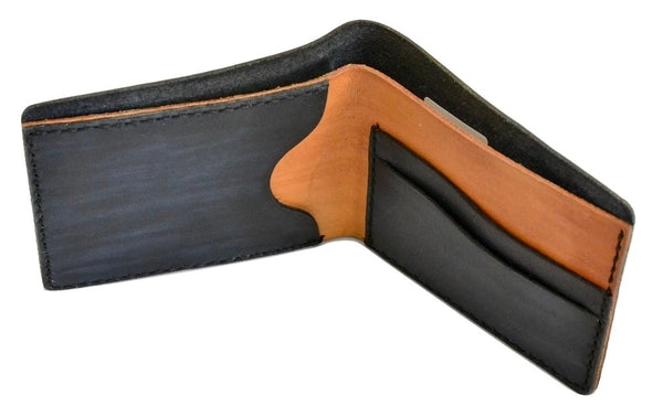 Fold wallet  |  black and natural calf