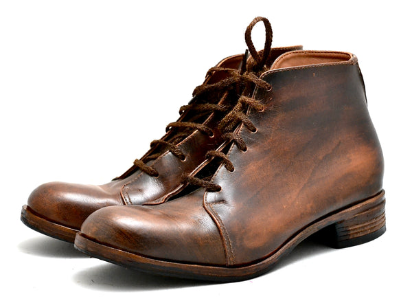 Asym derby boot  |  brown stain | cordovan