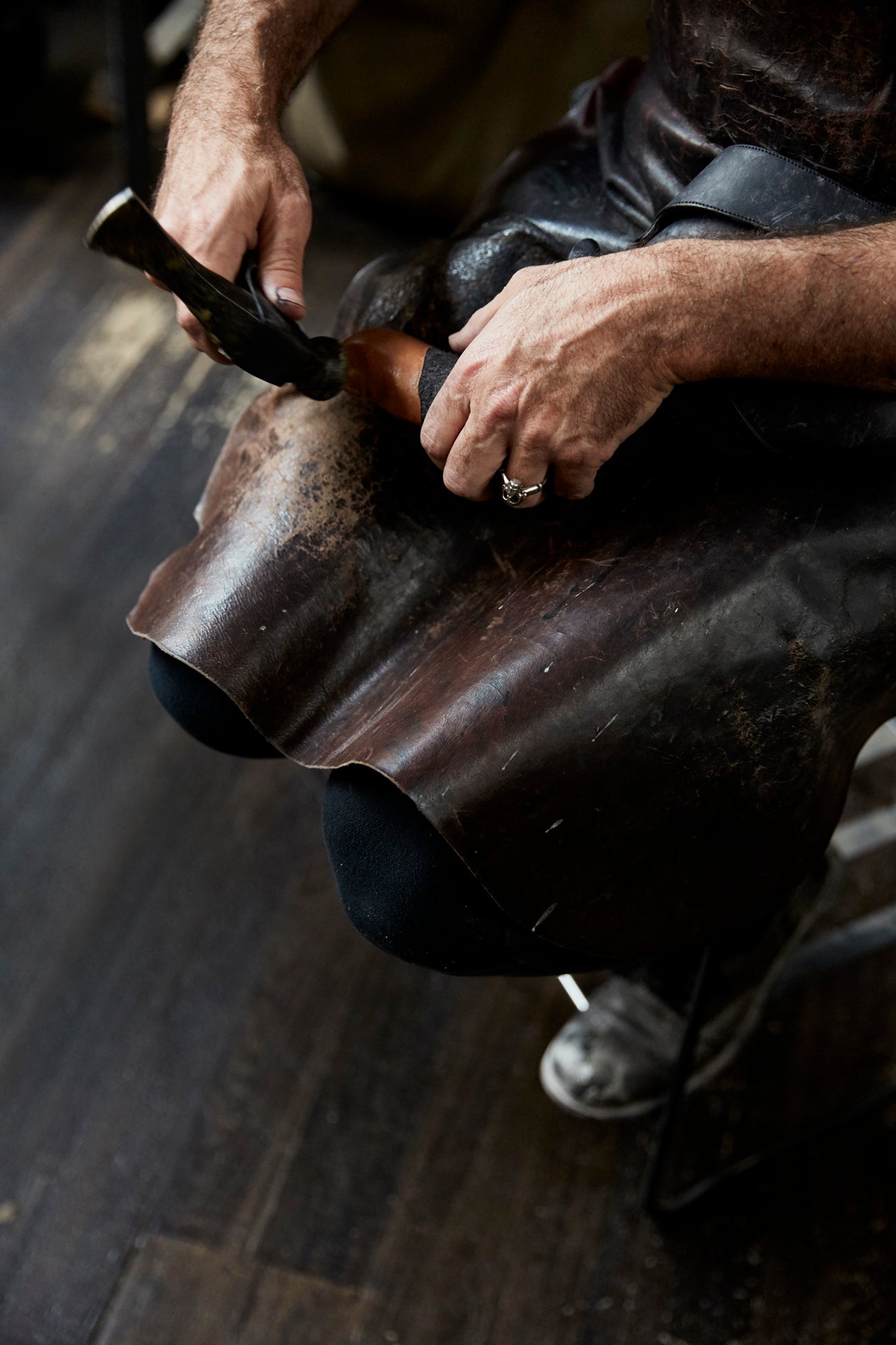 Handmade shoes the process A. McDonald Shoemaker