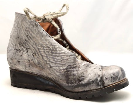 Asym derby boot | charcoal dip dye | raw culatta
