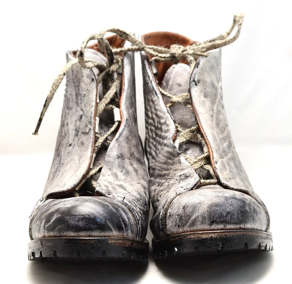 Asym derby boot | charcoal dip dye | raw culatta