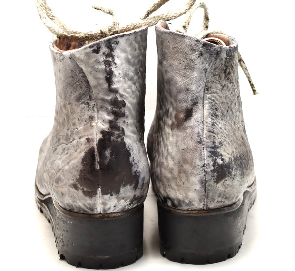 Asym derby boot | charcoal dip dye | raw culatta