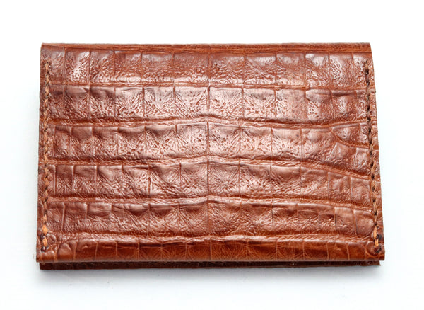 wallet fold | tan | croc