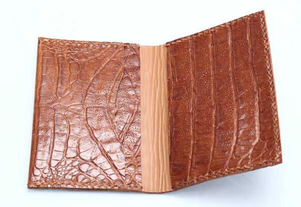 wallet fold | tan | croc