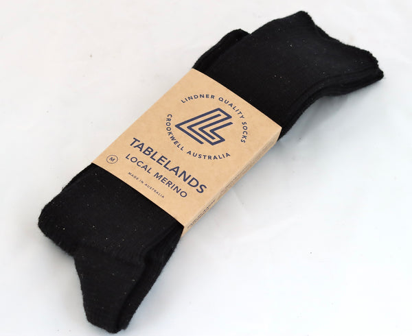 Wool socks | Narrawa ribbed | black| thick