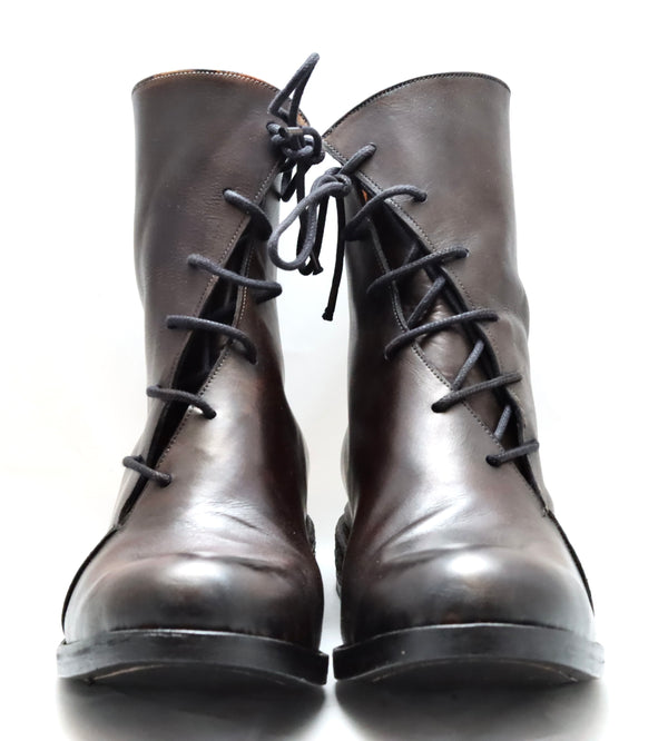 Spiral lace boot  |  dark choc  | calf