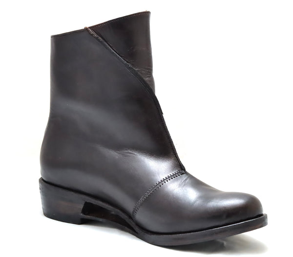 Zip back boot  | Choc black  | Calf