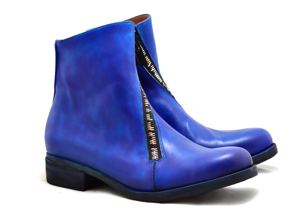 Spiral Zip boot  |  Electric blue