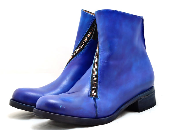 Spiral Zip boot  |  Electric blue