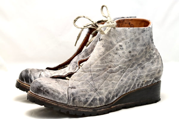 Asym derby boot | charcoal dip dye | raw culatta