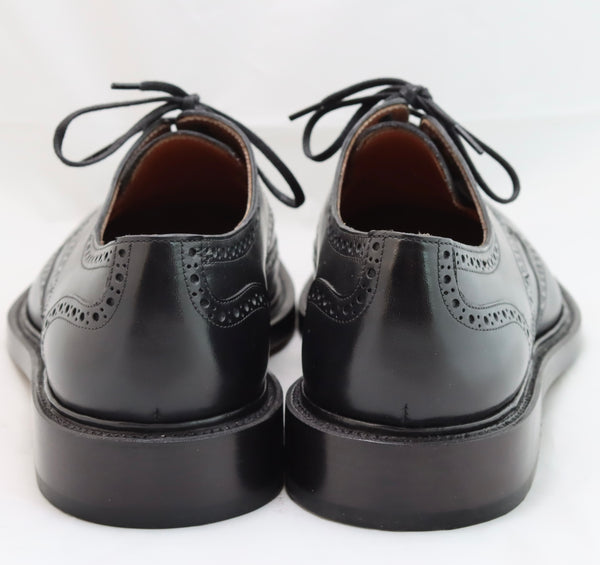 Derby wingtip brogue | black Calf | wide fit | almond toe