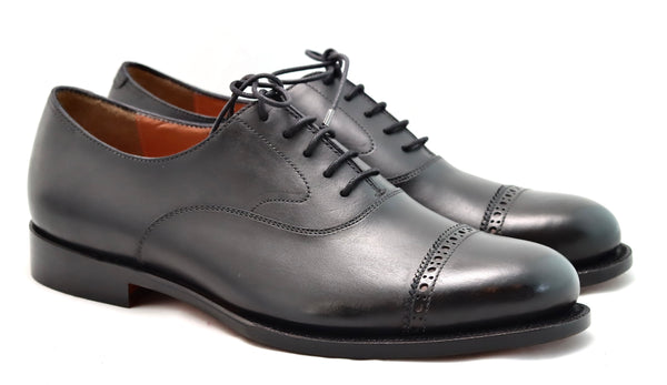 Oxford toecap brogue |  Black  | wide fit | almond toe