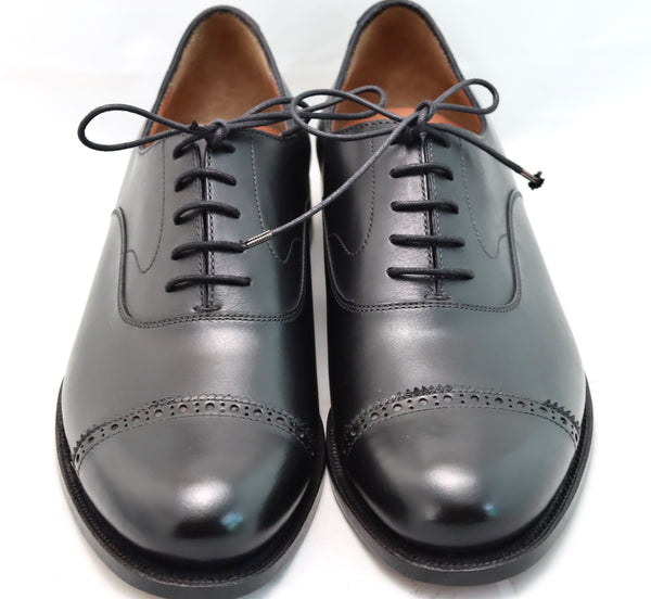 Oxford toecap brogue |  Black  | wide fit | almond toe