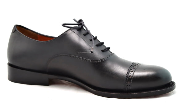 Oxford toecap brogue |  Black  | wide fit | almond toe