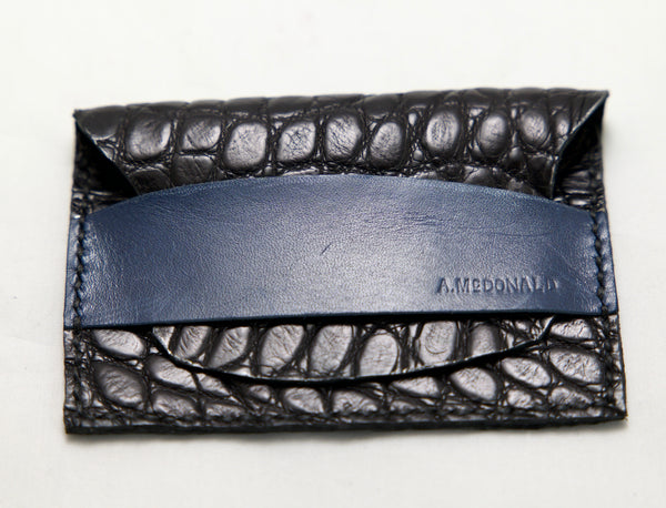 Flap fold Wallet | black  | croc