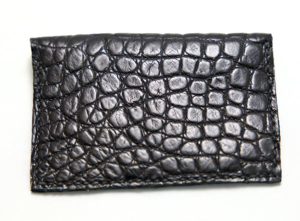 Flap fold Wallet | black  | croc