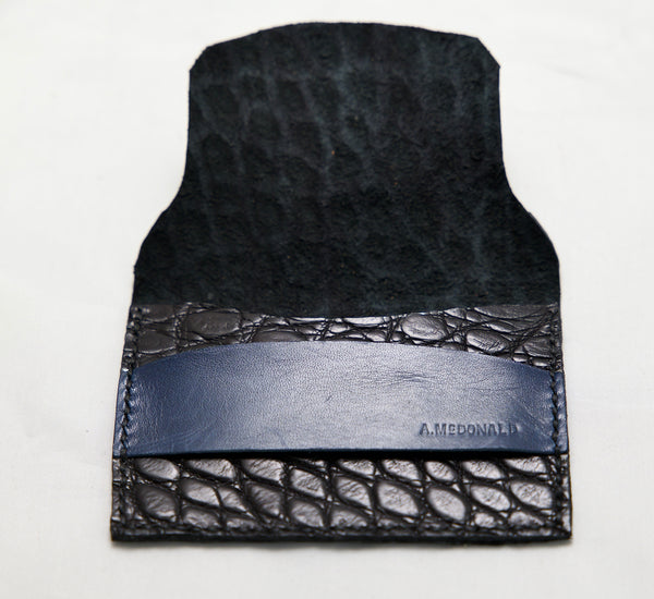Flap fold Wallet | black  | croc
