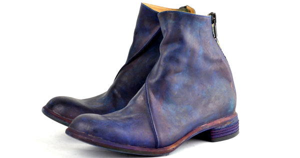 Zip Back boot  |  Navy | Overdye calf - A. McDonald Shoemaker 