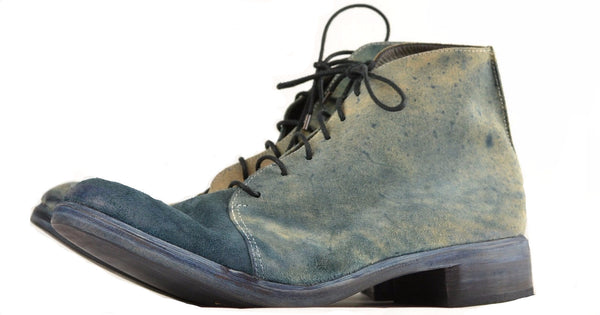 Asym derby boot  |  Reverse blue - A. McDonald Shoemaker 