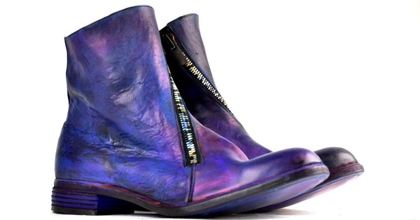 Spiral Zip boot  |  Electric blue - A. McDonald Shoemaker 