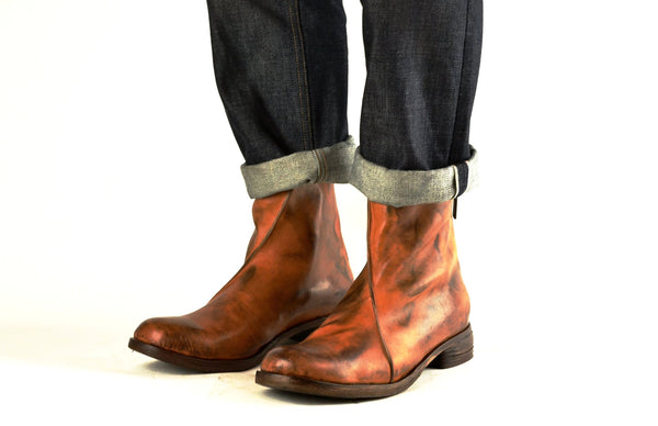 Zip Back Boot  |  Cognac cordovan - A. McDonald Shoemaker 