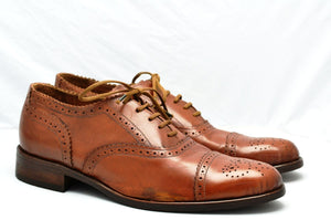 Oxford brogue  | Tan  |  calf - A. McDonald Shoemaker 