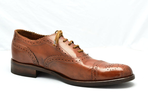 Oxford brogue  | Tan  |  calf - A. McDonald Shoemaker 