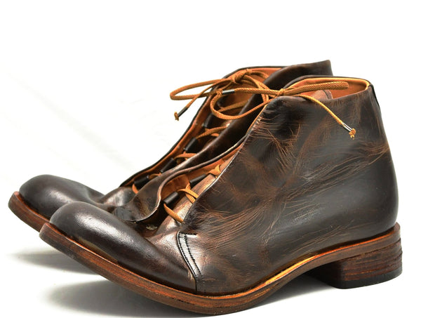 Asym derby boot  |  Burnt choc | cordovan - A. McDonald Shoemaker 