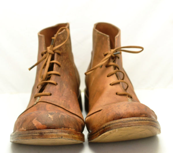 Half Boot  | reverse tan cordovan - A. McDonald Shoemaker 
