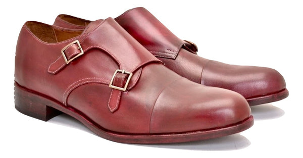 Double Monk  |  pomegranate | box calf - A. McDonald Shoemaker 