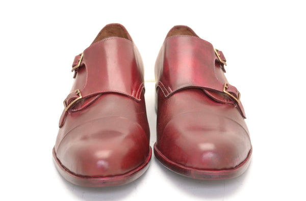 Double Monk  |  pomegranate | box calf - A. McDonald Shoemaker 