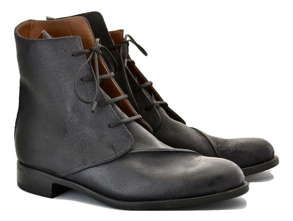 Derby Boot | waxy black | rev cordovan - A. McDonald Shoemaker 