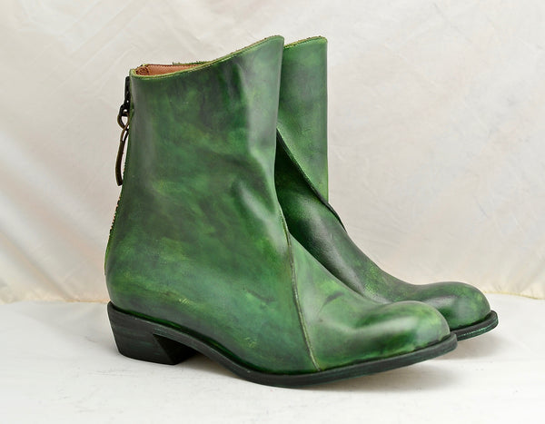 zip back boot | Pine green | Calf