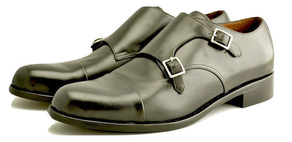 Double Monk  |  Black | box calf - A. McDonald Shoemaker 