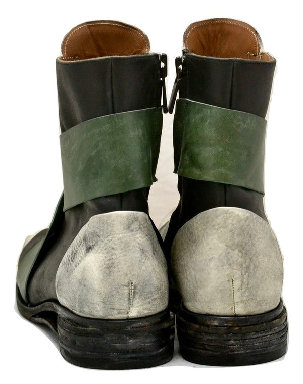 Sneaker boot  x black petrolio and grey | calf