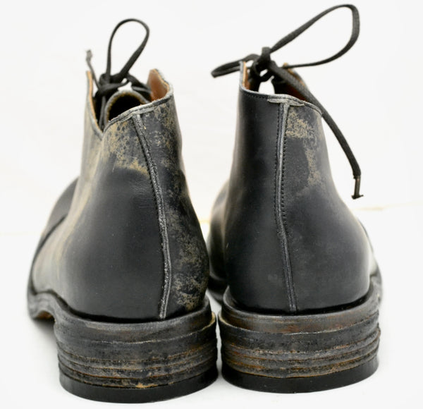 Half boot blind lace |  black dip dye calf