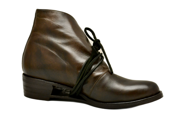 Foldover boot negative wedge |  Brown | Calf