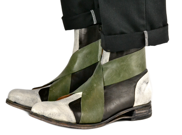 Sneaker boot  x black petrolio and grey | calf
