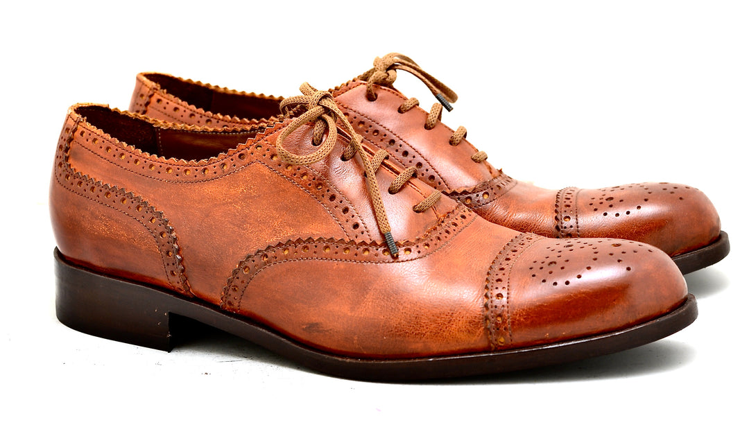 Oxford brogue  | Cognac | box calf - A. McDonald Shoemaker 