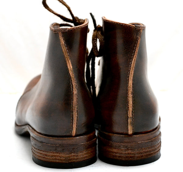 Asym derby boot  |  brown stain | cordovan