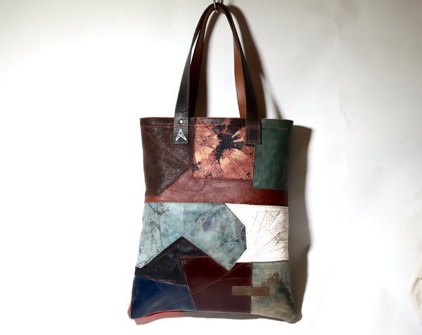 Patch tote | mixed leather samples