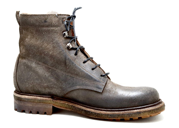 Hiking Boot | grey waxed suede | calf