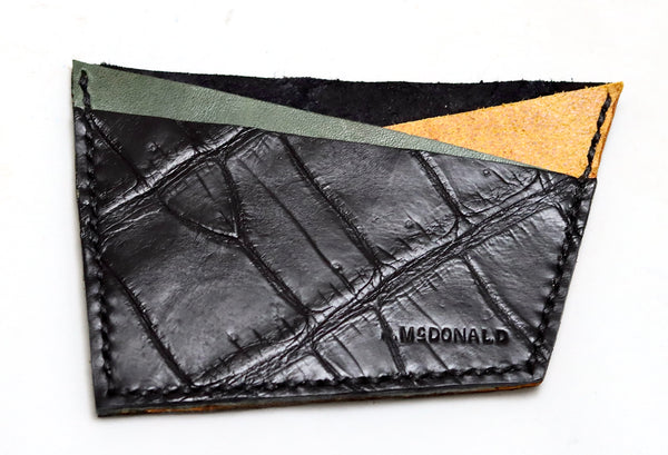 Card Wallet  |  Croc leather mix