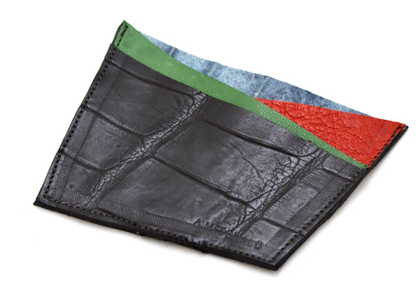 Card Wallet  |  Croc leather mix 2